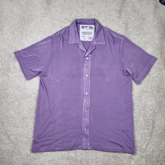 Strangers Only Base Martin 225 100% Acetate Nordstrom Shirt Size Medium M Purple - Picture 2 of 6